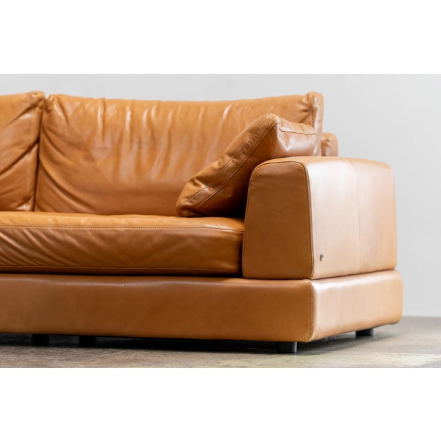 Vintage Corner Sofa in Natuzzi Cognac Leather, Italy, 2004, Set of 5 For Sale - Image 6 of 16