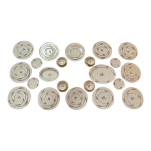 Mid 20th Century Lenox 24k Gold Harvest Wheat China - Set of Forty-Eight