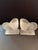 Coastal Pair of 1940s New Martinsville Satin Glass Nautilus Seashell Bookends For Sale - Image 3 of 8