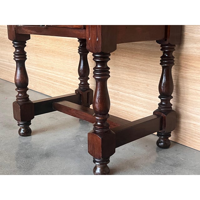 Early 20th Century Pair of Spanish Nightstands with Two Drawers and Iron Hardware For Sale - Image 14 of 18