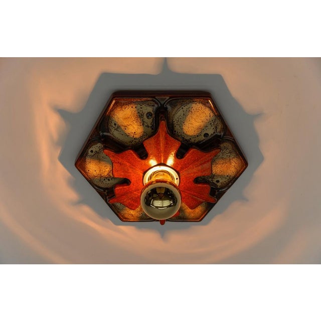 Ceramic Brown Wall Lights, Germany, 1970s, Set of 7 For Sale - Image 9 of 14