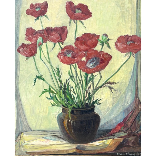 Vivian Church Hoyt (1880–1957) American Still Life of Poppies For Sale - Image 17 of 18