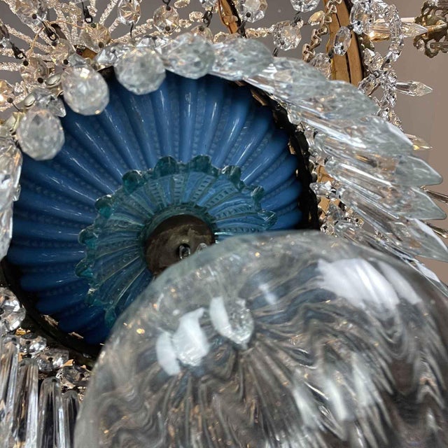 Large 18-Light Empire Chandelier in Crystal and Gilded Brass, 1700s For Sale - Image 5 of 13