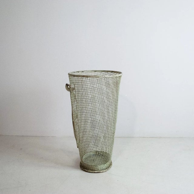 Mid-Century Modern Metal Umbrella Stand with Embellished Leaf, 1950s For Sale - Image 3 of 7