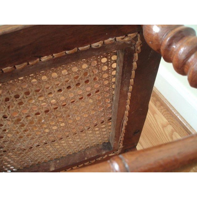 Antique American Classical Walnut Wood Chairs With Caned Seats - Set of 4 For Sale - Image 12 of 14