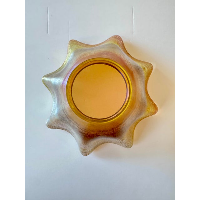 1900s Louis Comfort Tiffany Favrile Glass Candle Lamp Signed 12” Tall Beautiful Condition For Sale In New York - Image 6 of 12