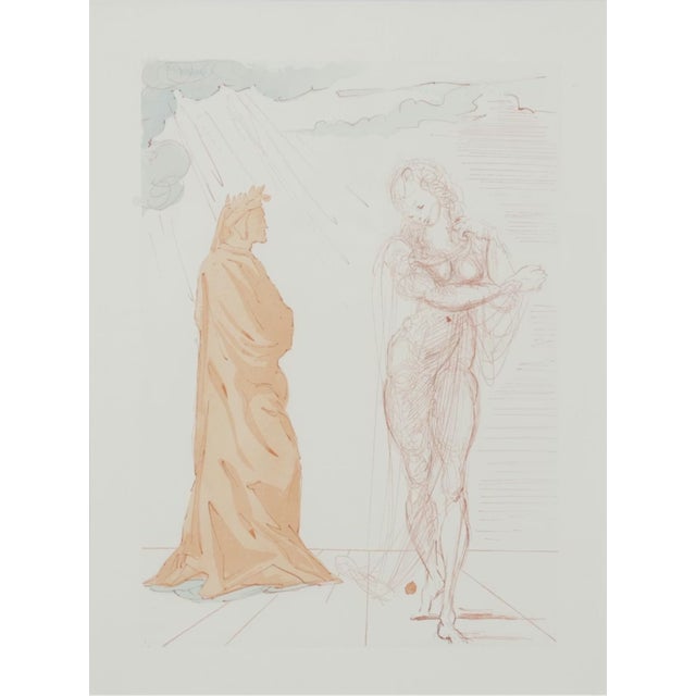 1960s Alvador Dalí “Virgil Comforts Dante” Wood Engraving, Divine Comedy (1960–1964) For Sale - Image 5 of 5