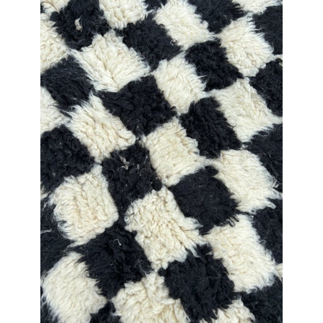 Moroccan Artist Checkered Moroccan Wool Rug For Sale - Image 4 of 7