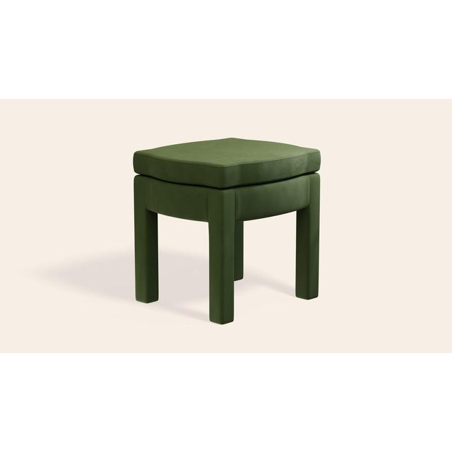 Burgundy Velvet Piero Ottoman by Ceraudo For Sale - Image 4 of 6