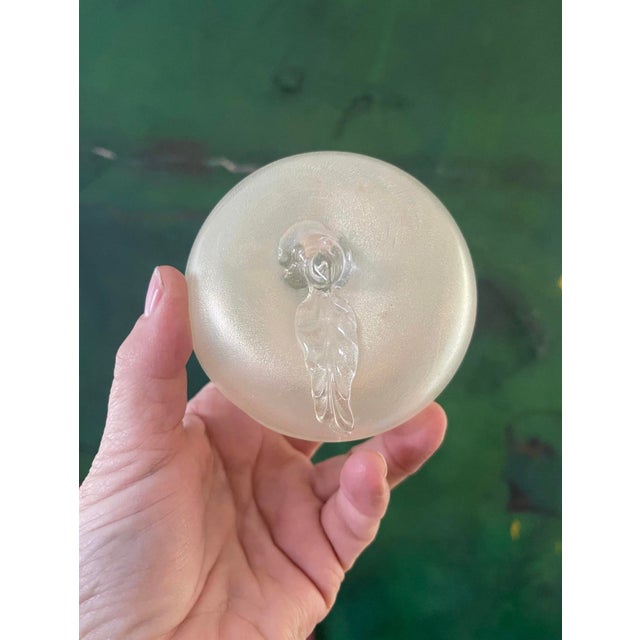 White Mid 20th Century Set of Five (5) Glass Apples For Sale - Image 8 of 10