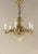 Brass Chandelier with 6 Candles, Budapest, 1930s For Sale - Image 3 of 13