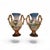 Mid-century Italian ceramic vases featuring classic European detailing. Marked “Made in Italy” on the bottom. Impeccable...