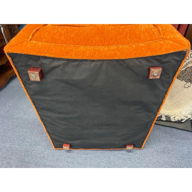Vintage Burnt Orange Mid-Century Lounge Chairs With Down Filled Cushions, a Pair For Sale - Image 10 of 12
