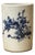 Chinese Distressed White Porcelain Blue Blossom Flower Graphic Holder Vase For Sale