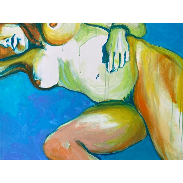 Celia Guibbert, Nude Blue Is the Warmest Color, 2000s, Painting on Canvas For Sale - Image 3 of 14