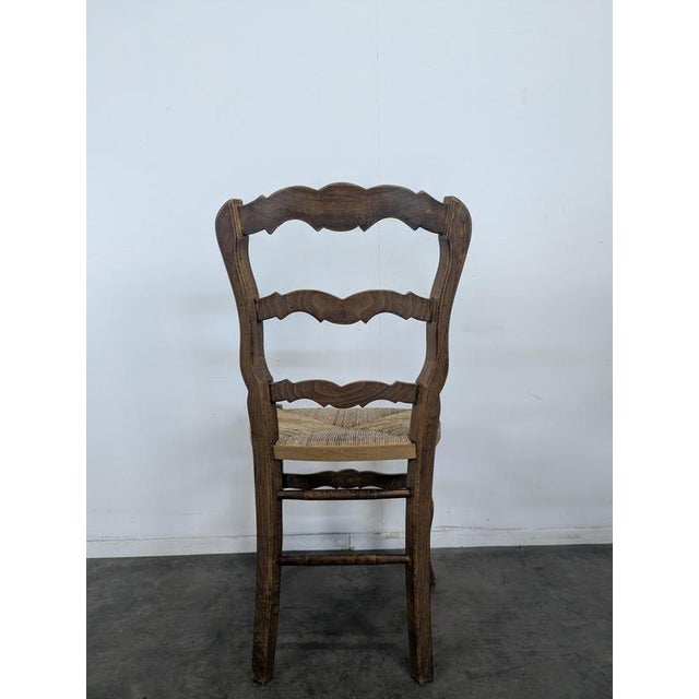 Brown Louis XV Style Straw-Seated Chairs, Set of 4 For Sale - Image 8 of 9