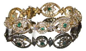 Certified Natural 5.2cts vs F Diamond Emerald 18k Solid Gold Bracelet
