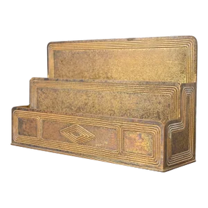 Tiffany Studios New York Graduate Pattern Bronze Doré Letter Rack