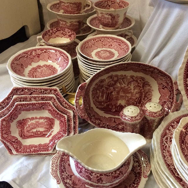 Mason's Ironstone "Vista Pink" English China Set of 107 Piece Chairish