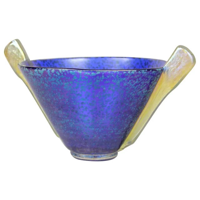 Blue Glass Bowl by Marie Kirschner for Johann Loetz Witwe, 1936 For Sale - Image 16 of 16
