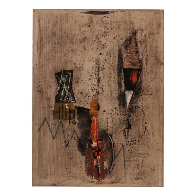 Johnny Friedlaender, Orange Composition, Lithograph For Sale