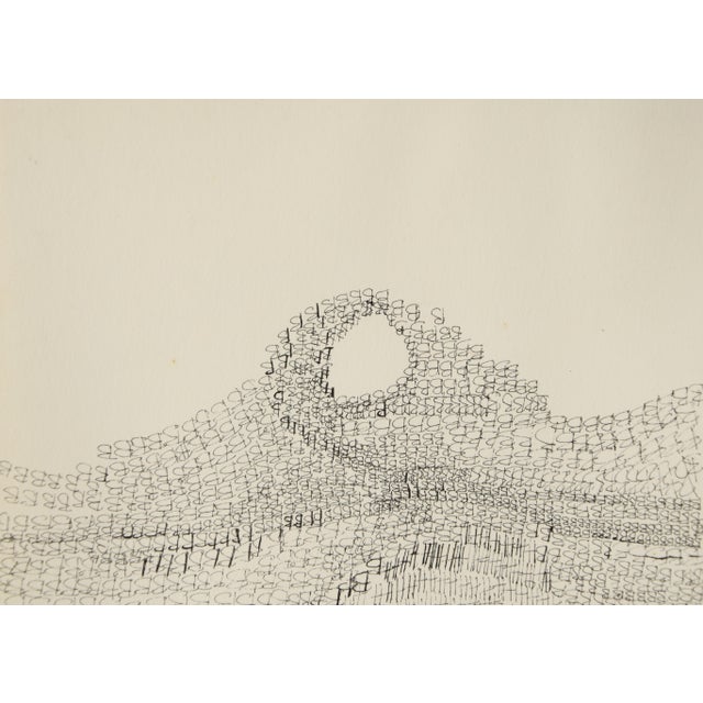 Postmodern Sabine Ebel, Sabine Ebel, Zeichnung, Tusche/Karton "Schriftgebilde", um 1967-70, Abstraktion, Ink on Cardboard For Sale - Image 3 of 10