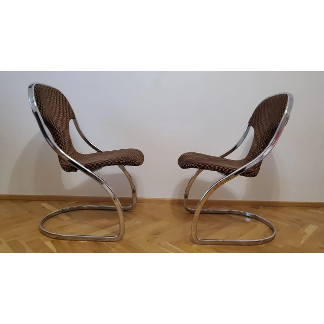 Textile Set of Mid-Century Chairs, Italy, 1970s For Sale - Image 7 of 8