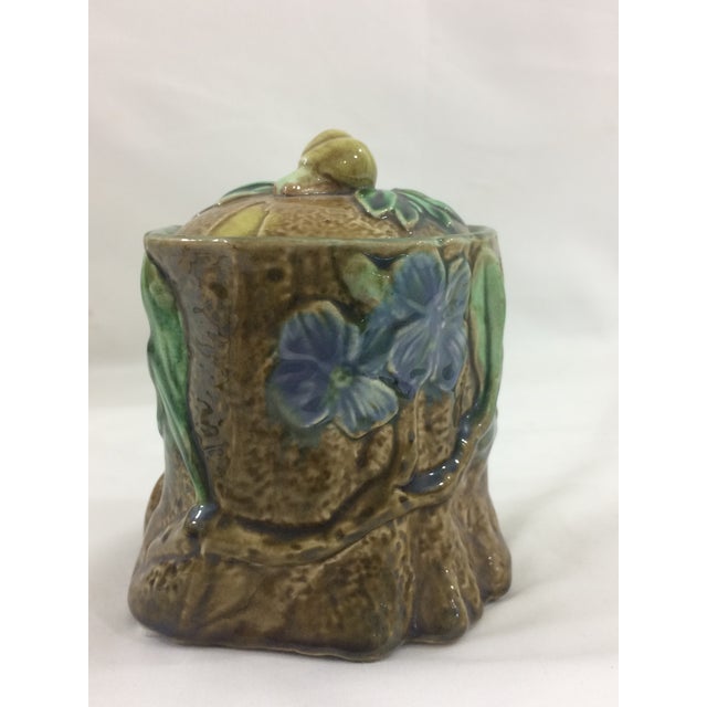French 19th Century Tobacco Jar With Floral Design and Snail For Sale - Image 9 of 9