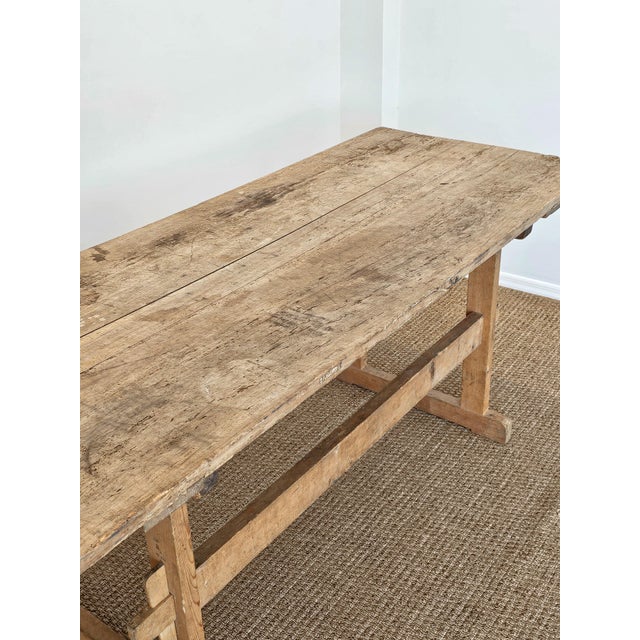 Antique European Pine Trestle Farmhouse Dining Table - Circa 1880 For Sale - Image 12 of 12