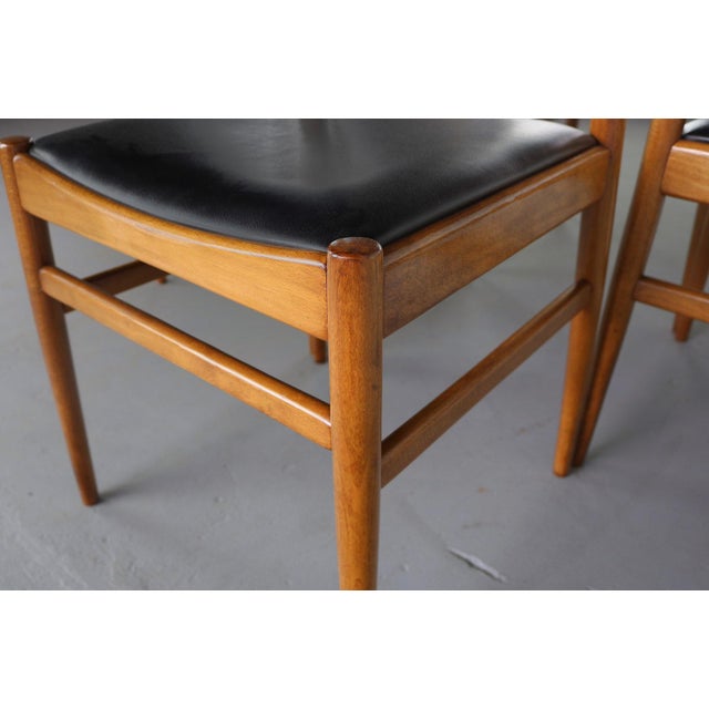 Amazing Set of 4 Mid Century Danish Modern Contoured Honey Oak Dining Chairs For Sale - Image 4 of 6