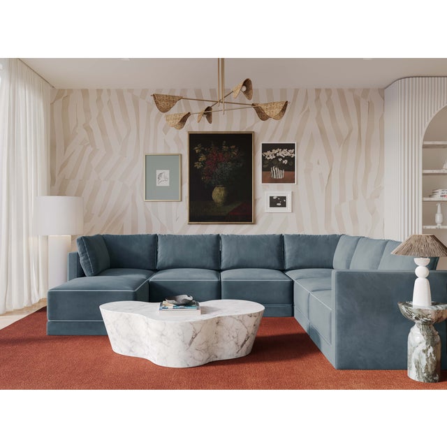 Discover the timeless elegance of the Willow Sectional, a modular masterpiece upholstered in luxurious velvet. This...