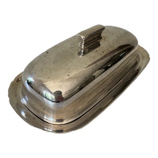 Vintage Reed & Barton Embassy Silver Plate Covered Butter Dish #1142 | Domed Lid | Streamlined MCM Design | No Glass Liner | American Silverplate For Sale