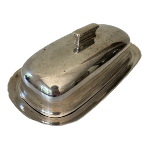 Vintage Reed & Barton Embassy Silver Plate Covered Butter Dish #1142 | Domed Lid | Streamlined MCM Design | No Glass Liner | American Silverplate