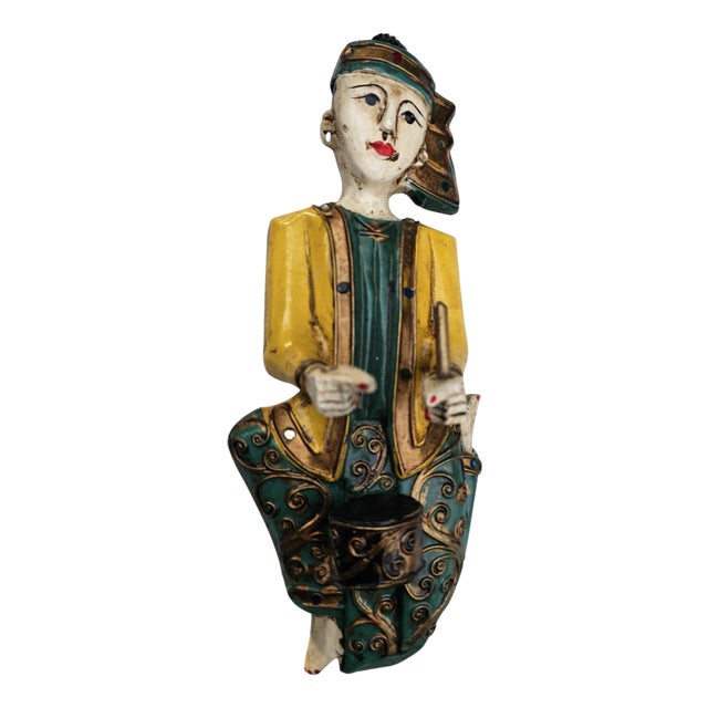 Carved Figure in Beech, 1890s For Sale