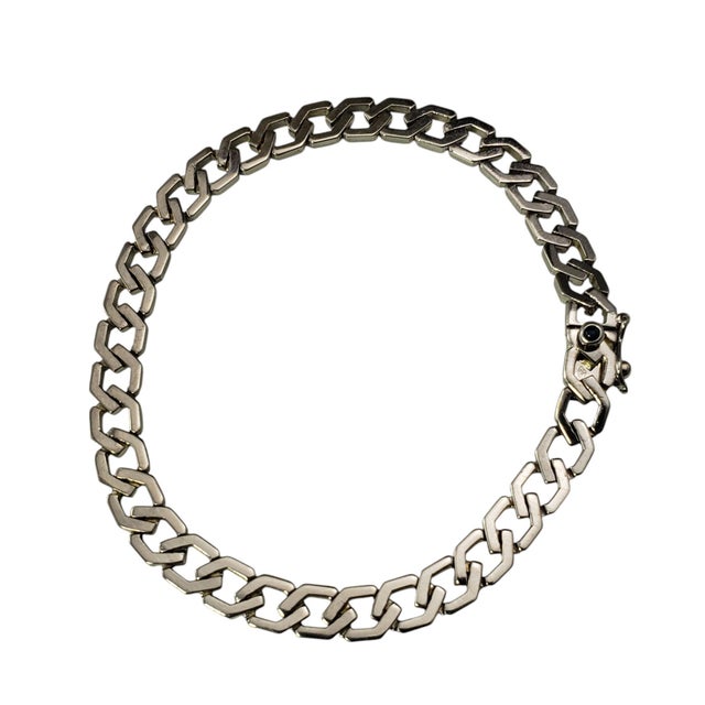 Late 20th Century Late 20th Century Caplain St. Andre France 18k White Gold Link Bracelet For Sale - Image 5 of 8