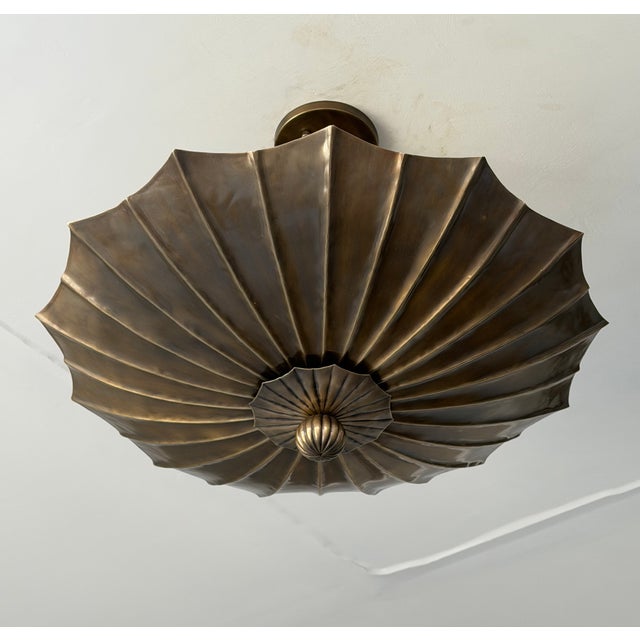 Antique Brass Pendant Light, Handmade Vintage Ceiling Light Fixture For Sale - Image 6 of 14