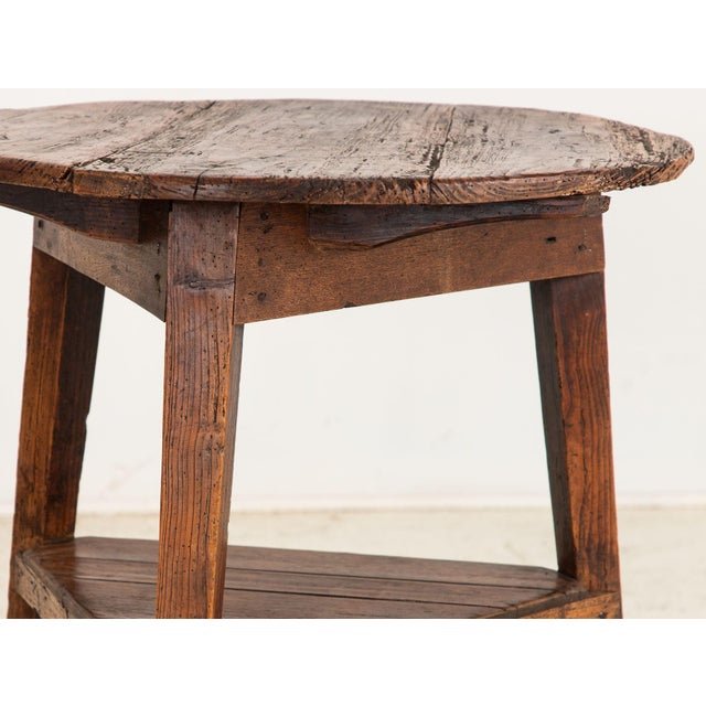 Brown 19th Century English Fruitwood Cricket Pub Table For Sale - Image 8 of 9