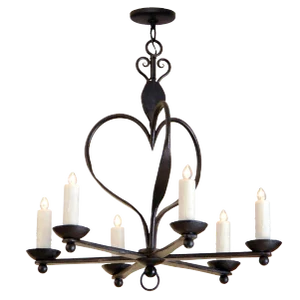 Fine Italian Six Arm Wrought Iron Chandelier by Randy Esada Designs Inc for PROSPR