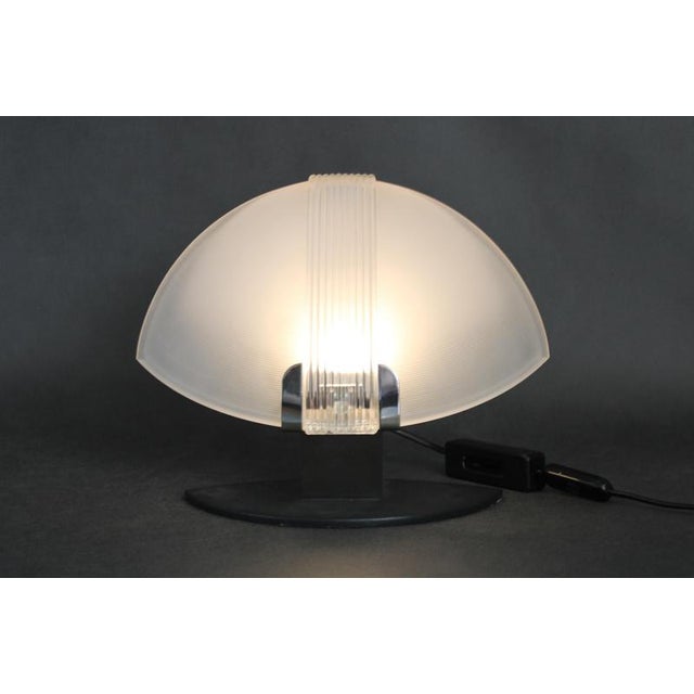 Mid-Century Italian Frosted Glass Table Lamps attributed to F. Fabbian, 1980s, Set of 2 For Sale - Image 11 of 13