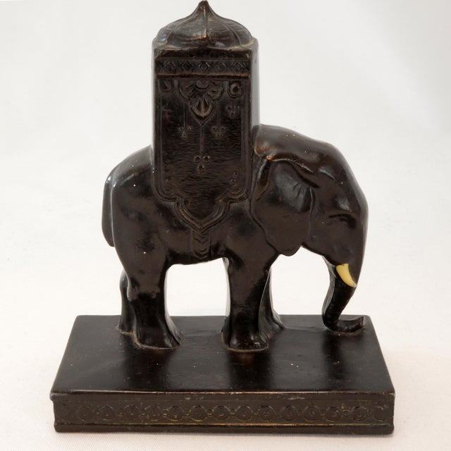 Pair of Ronson Howdah Elephant Bookends 1923 For Sale - Image 10 of 11