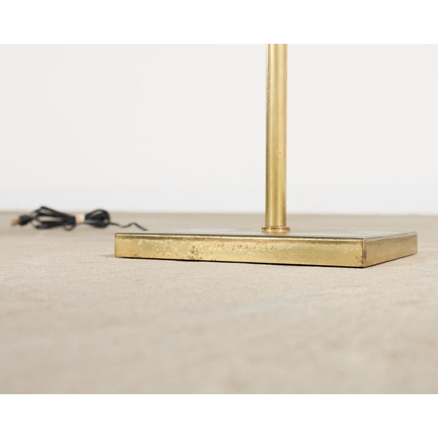 Mid 20th Century Mid-Century Modern Adjustable Patinated Brass Pharmacy Floor Lamp For Sale - Image 14 of 15
