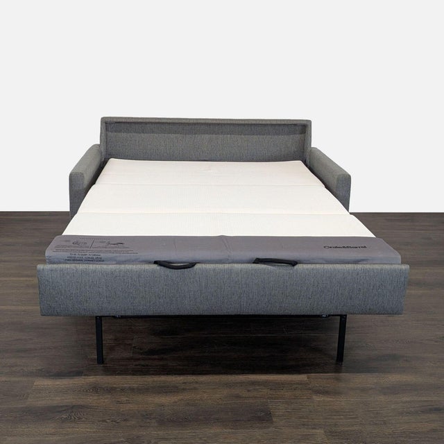 Modern Crate and Barrel Modern Gray Sleeper Sofa Convertible Bed For Sale - Image 3 of 10
