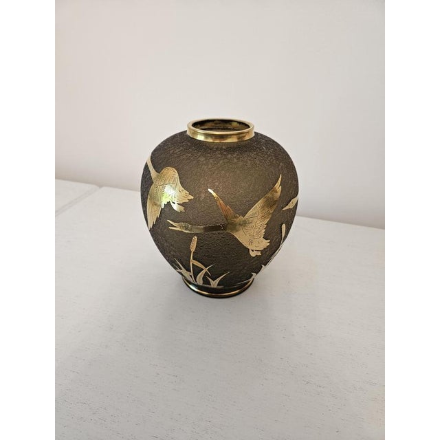 Vase in Gilded Etched Glass by Alfred Taube, Germany, 1960s For Sale - Image 10 of 12
