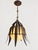 1950s 1950s Spanish Copper-Plated Iron Leaf Pendant With Opaline Glass Globe For Sale - Image 5 of 12