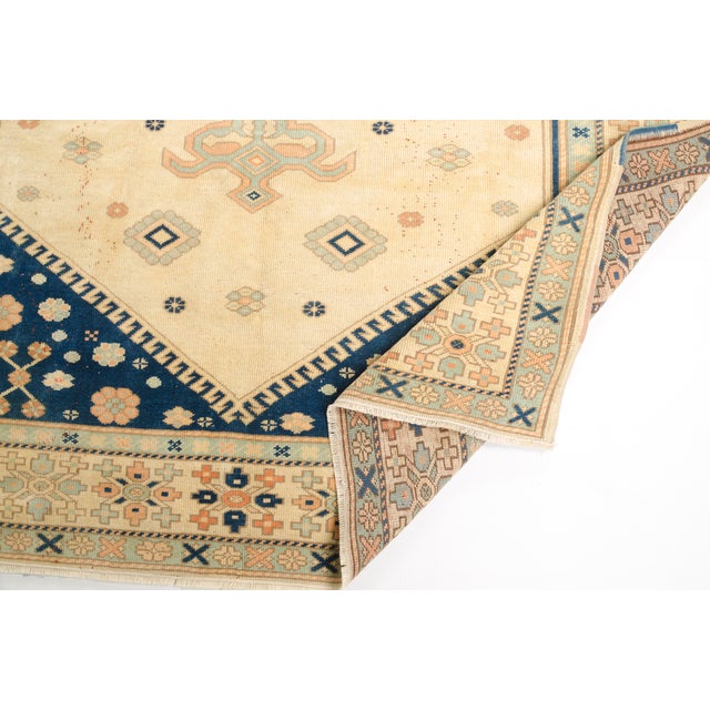 Tan Mid 20th Century Oversize Wool Handknotted Carpet For Sale - Image 8 of 10