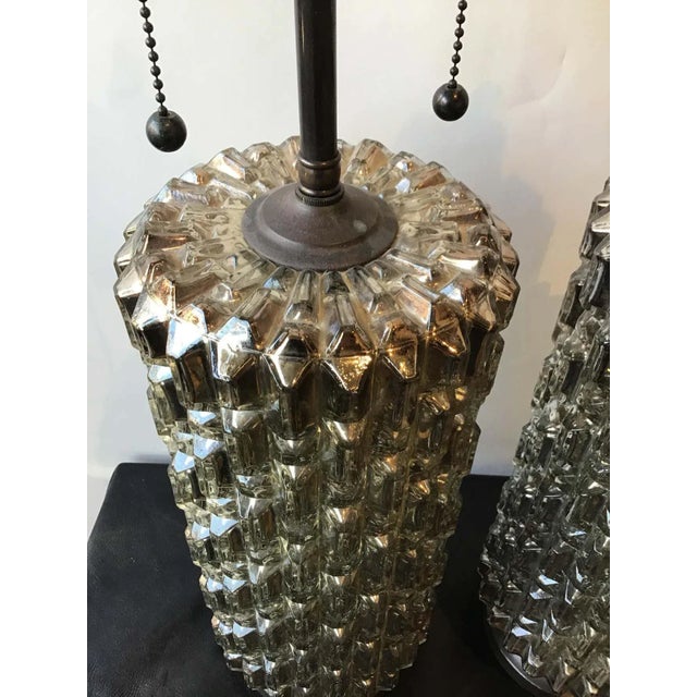 1970s 1970s Textured Mercury Glass Lamps - A Pair For Sale - Image 5 of 9