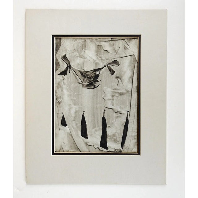 Mid century abstract monoprint on paper. Unsigned. Unframed, displayed in double mat and backing, opening size 8" x 11.5",...