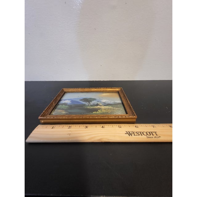 1980s Original Framed Miniature Landscape Oil Painting For Sale - Image 11 of 12