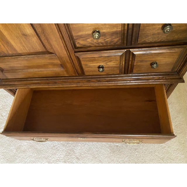 Brown Late 20th Century Pennsylvania House Solid Oak Door Chest American Traditional With Colonial Charm Excellent Condition For Sale - Image 8 of 14