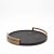 Metal Round Tray in Black Shagreen With Bronze Patina Brass by R&y Augousti For Sale - Image 7 of 11